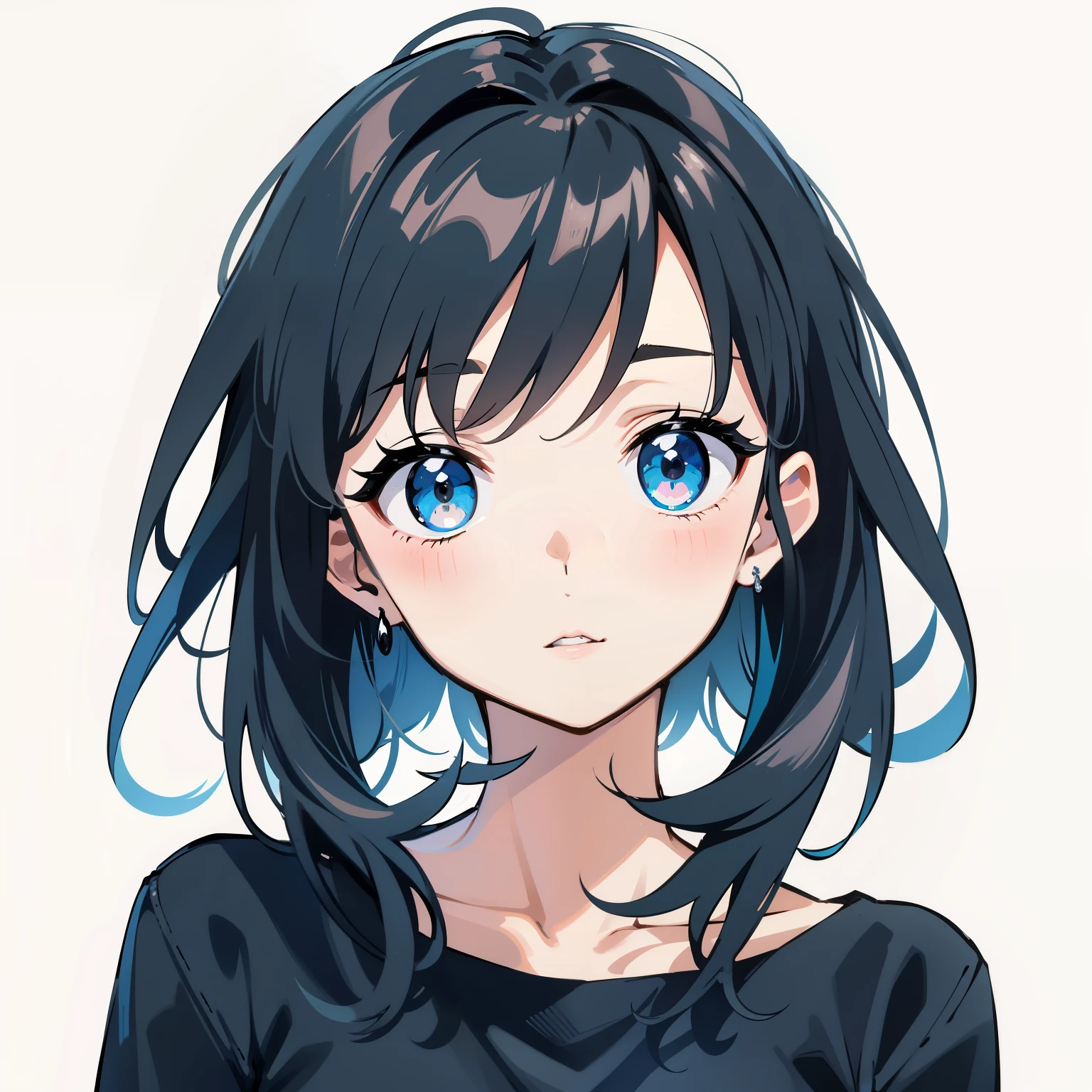 black hair,slanted eyes