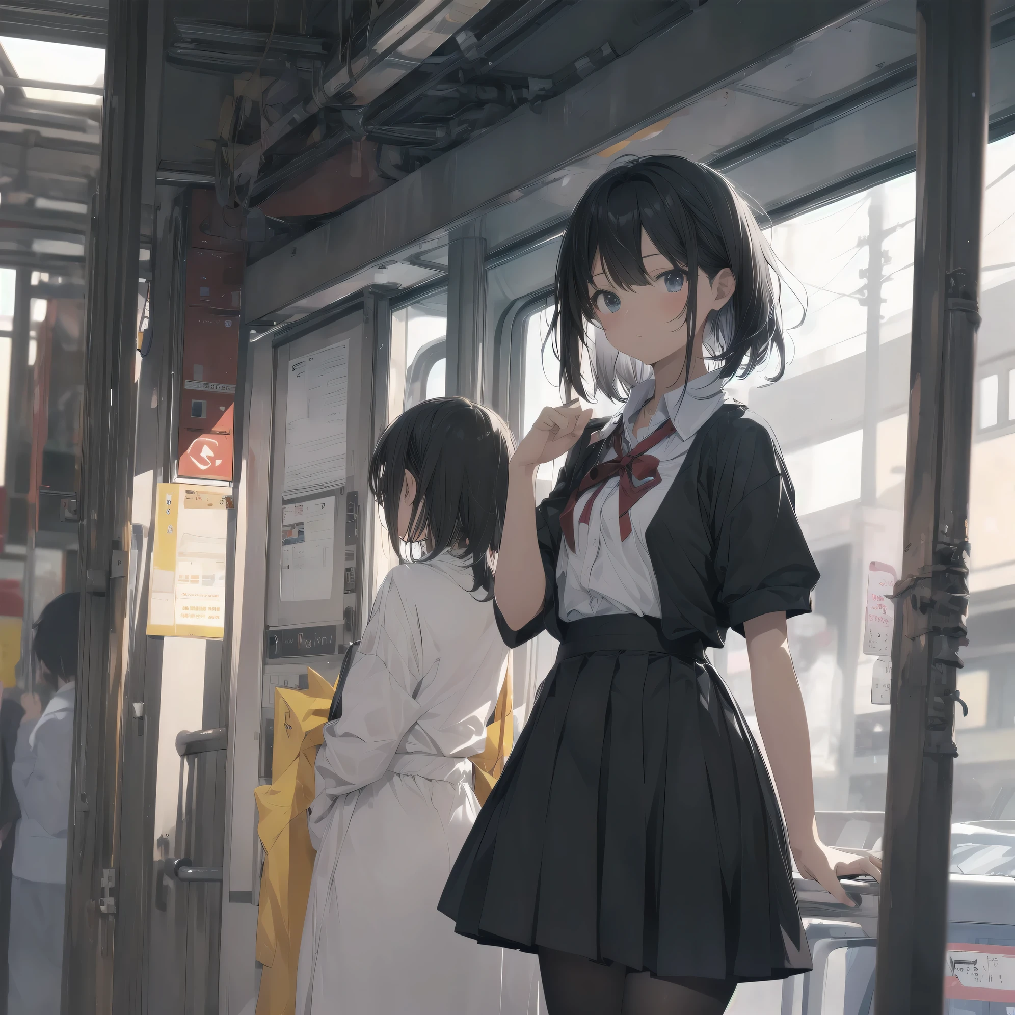 Super absurd quality by the god of art, super detailed, High resolution, anime moe art style, Best Anime 8K Kona-chan Wallpaper, pixiv contest winner, perfect ???????, break,(眠そうにalone学校へ行く女の子を描いてください. )break,1 girl, (alone,little woman, 13 years old:1.3),All limbs, full finger,, The charm of an immature body, (very_short hair), bangs, small ass, between legs, small eyes, small black eyes, detailed and beautiful eyes, Well-proportioned iris and pupils, expressive eyes, High resolutionの詳細な髪, neck ribbon, skirt, collared shirt, pleated skirt, school uniform, school bag,(detailed lighting), (detailed background), On the way to school. break,super dense skin, Best cinematic lighting powered by famous artist, 8k,Beauty Illustration,photoshop_(Moderate),Absurd Hi-Res,Hmm,rough skin,break,((artist:dark black,)) artist:Rinzo, artist:Mitsumi_Misato,artist:akinashi_excellent
