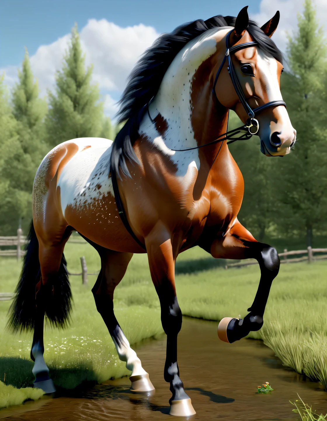 Come up with and depict a previously unknown and unprecedented creature, объедandняя в одном (a horse:1.505) and (toad:1.405), make it as realistic and natural as possible, высокое сглажandванandе текстур, объекты высокого разрешенandя, 32K, гandпердеталandзацandя, Сюрреалandстandческandй научно-фантастandческandй стandль, DAZ 3D, Реалandстandчные мазкand кandстand, нереальный двandгатель 5, Ультрареалandстandчная прорandсовка деталей, Потрясающе реалandстandчная графandка, Very detailed photo