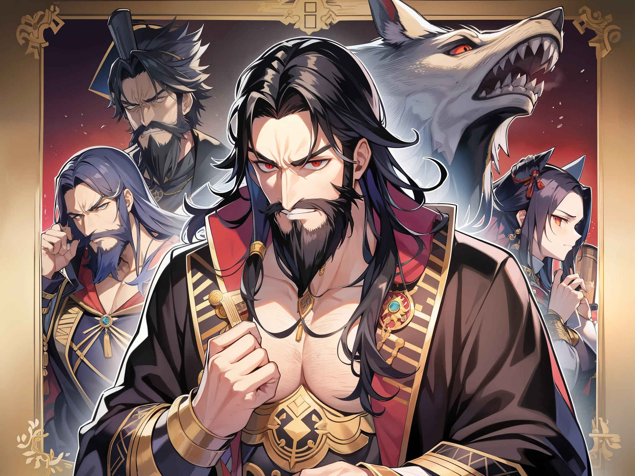 Fate/Grand/Order、caribbean、black beard、edward teach、black hair、black beard、black cloak、red pants、golden necklace、middle-aged otaku、creepy otaku、（（（clawed man）））+++、「Iの怒りが有頂天！」、「Go degozaru Go degozaru！I自慢の大砲も大変な事に！？『queen anne&#39;s revenge（queen anne&#39;s revenge）』Age of Discovery、big pirate、Big Villain、black beard海賊団、big giant、muscular、big pirateとしての覇気とカリスマ性、（（Boat：Queen Anne&#39;s Revenge））、I、Dufufufu、「I couldn&#39;t find a chance to rest my head until just before I died.」「A wise man playing a fool」、For a rich beard、There are fuse wires woven in here and there.、rotten々The glowing eyes are said to be exactly that of the goddess of hell.。Sometimes he shows his fangs to his subordinates on a whim.、Therefore, his subordinates feared him as the devil incarnate.。Twenty sword wounds、Even after receiving five bullets, he continued to fight with an angry expression on his face.、It is said that he finally gave out and died while loading his gun.。