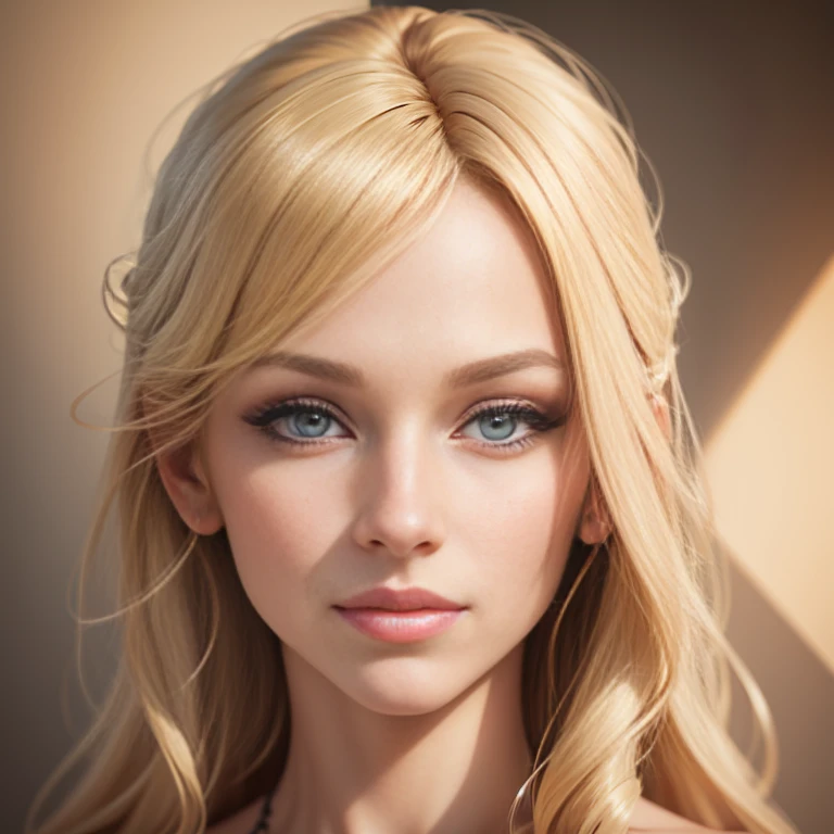 Realistic portrait of a beautiful blonde woman, capturing her elegance and allure with lifelike detail and precision.