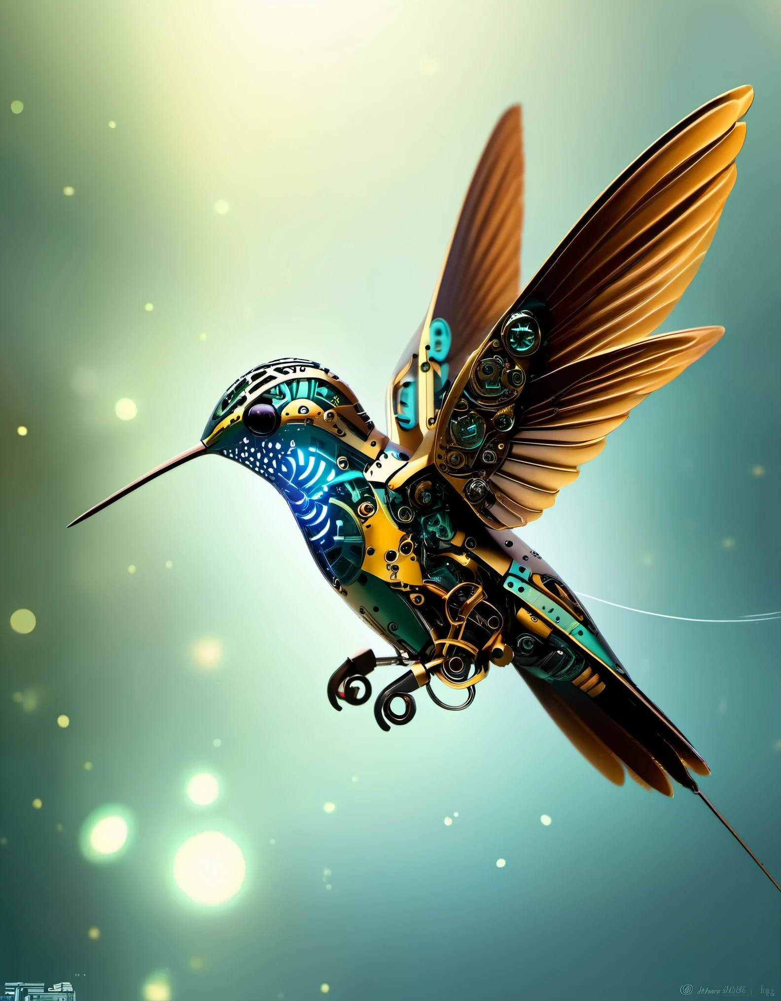 Precision Mechanical Hummingbird，future，fantasy，Steam cyberpunk，丛林future宇宙