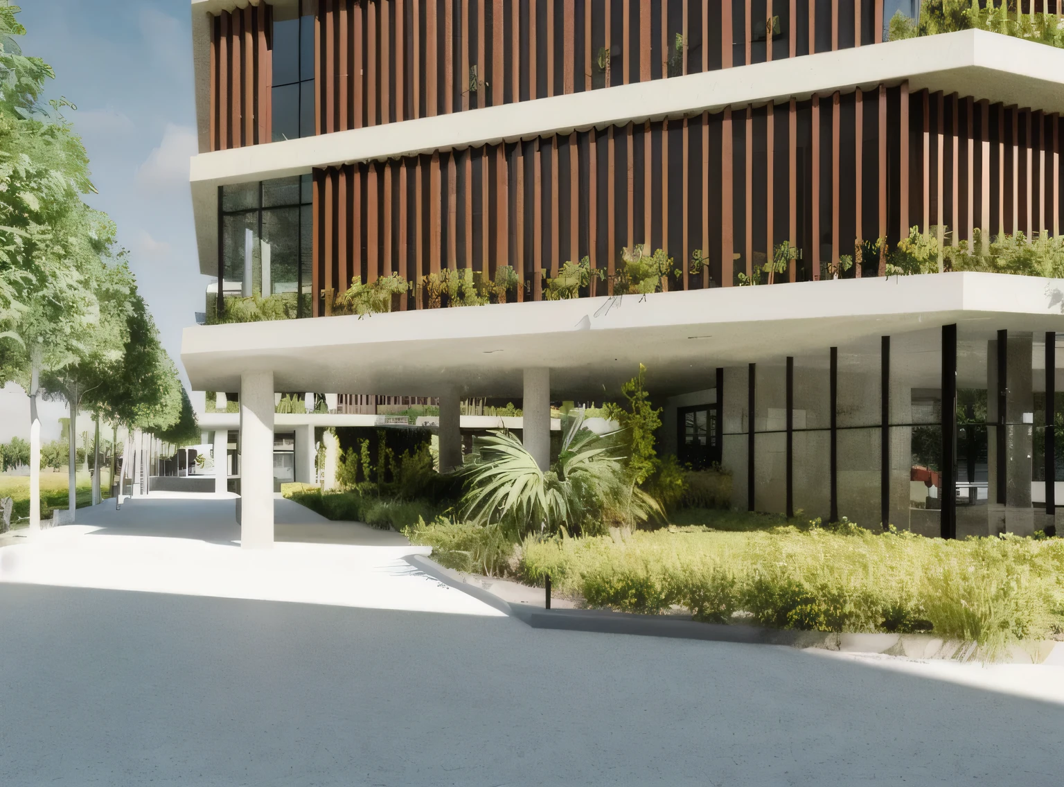 rendering of a modern office building with a large courtyard, architectural render, low angle dimetric rendering, wide angle exterior 2022, professional render, architectural 3 d render, architectural visualization, lumion render, architectural visualisation, architecture render, rendered in lumion pro, highly photographic render, highly detailed render, render corona, realistic physical rendering, architectural rendering