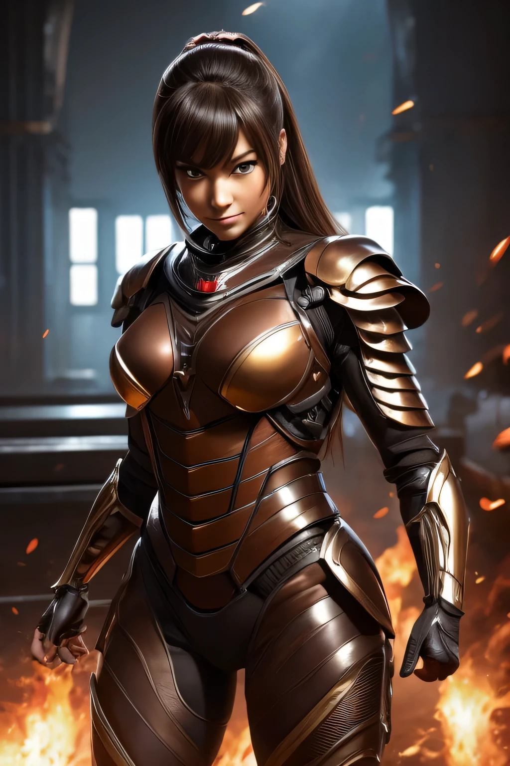 (High resolution,masterpiece,highest quality,Very detailed CG, anime, official art:1.4), realistic, photograph, amazing detail, everything is complicated, shiny and glossy,Amazing number of layers, 8K wallpaper, 3D, sketch, cute, figure,( alone:1.4), perfect female proportions,villain's daughter, (Fusion of dark brown cockroach and lady:1.4), (brown cockroach woman:1.2), (brown cockroach woman:1.2), (Fusion:1.2), (alone:1.4), (evil smile:1.2), muscular, abs, (Cockroach brown exoskeleton bio insect suit:1.4), (Cockroach brown exoskeleton bio insect armor:1.2), (brown transparent cockroach feathers:1.4), (Antennae of brown cockroaches:1.3),