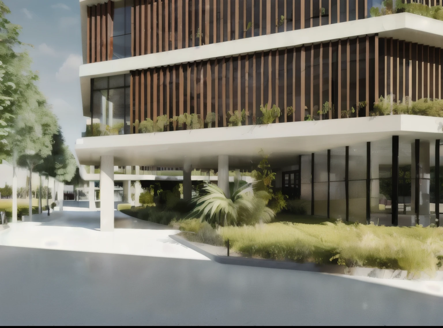 rendering of a modern office building with a large courtyard, architectural render, low angle dimetric rendering, wide angle exterior 2022, professional render, architectural 3 d render, architectural visualization, lumion render, architectural visualisation, architecture render, rendered in lumion pro, highly photographic render, highly detailed render, render corona, realistic physical rendering, architectural rendering