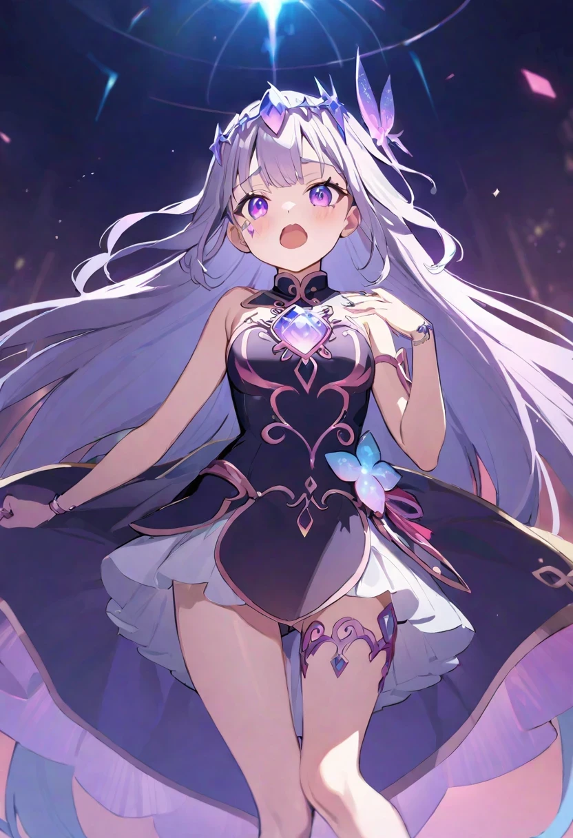 ancient stone jewelry/(Holographic live broadcast/), girl suffers、Open your little mouth