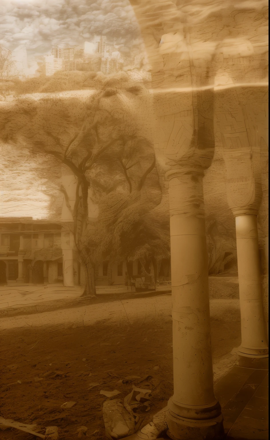 Include the person from the second photo in the scene of the first photo