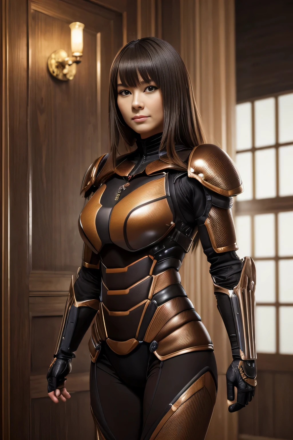 (High resolution,masterpiece,highest quality,Very detailed CG, anime, official art:1.4), realistic, photograph, amazing detail, everything is complicated, shiny and glossy,Amazing number of layers, 8K wallpaper, 3D, sketch, cute, figure,( alone:1.4), perfect female proportions,villain's daughter, (Fusion of dark brown cockroach and lady:1.4), (brown cockroach woman:1.2), (brown cockroach woman:1.2), (Fusion:1.2), (alone:1.4), (evil smile:1.2), muscular, abs, (Cockroach brown exoskeleton bio insect suit:1.4), (Cockroach brown exoskeleton bio insect armor:1.2), (brown transparent cockroach feathers:1.4), (Antennae of brown cockroaches:1.3),