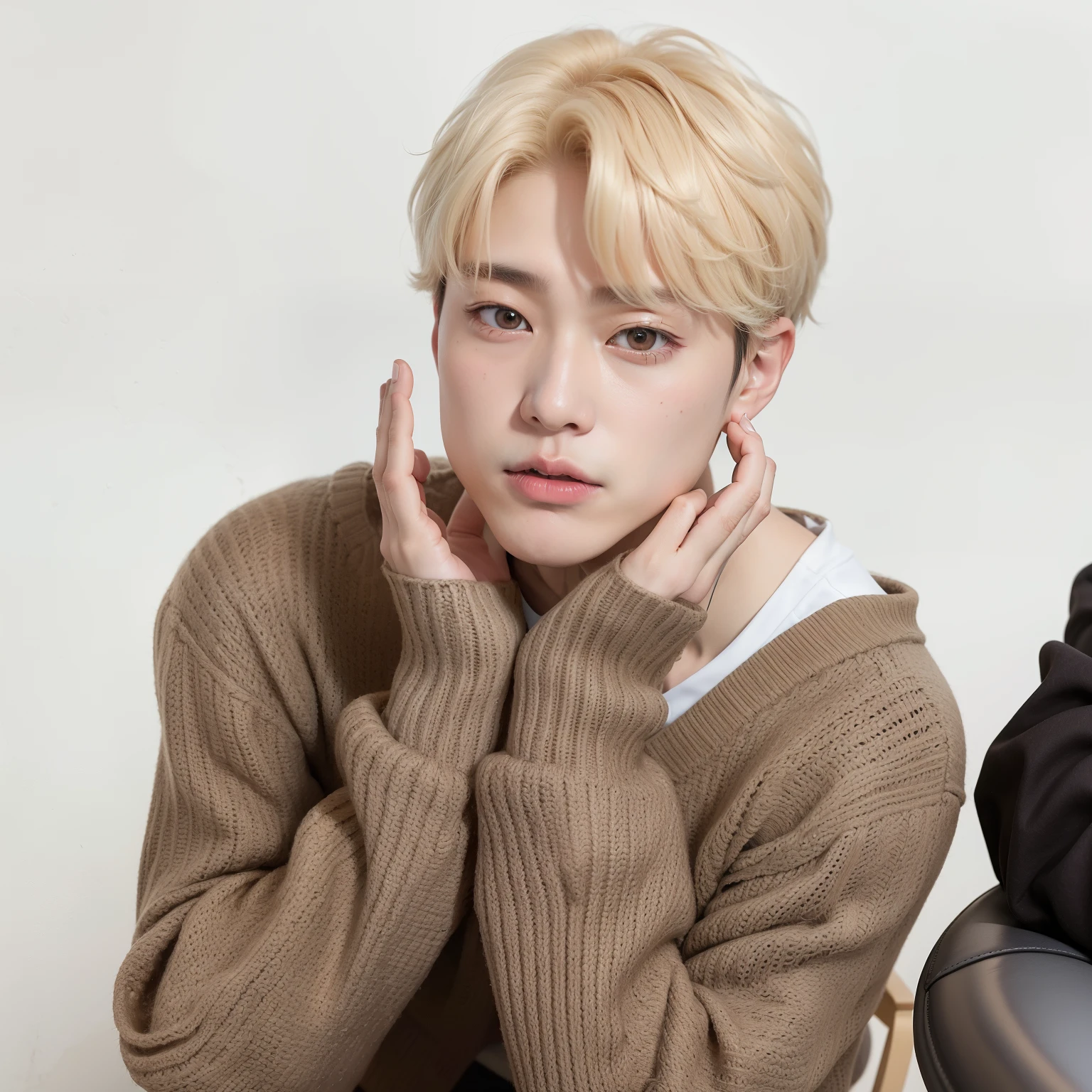 blurred image of a man in a hat sitting on a chair, Jinyoung Shin, adorable and pale korean face, Jung Jaehyun, Ulzzang inteligente, hyung tae, Taehyung comendo batatas fritas Gucci, Cai Xukun, Yanjun Chengt, taejune kim, Kim Doyoung, Hong junho hyung, Jaeyeon Nam, young pale angel, Jungkook