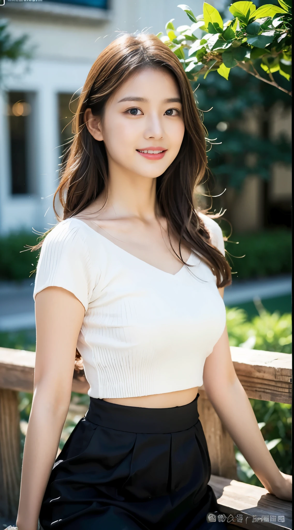 ((​Masterpiece, Top image quality, high resolution、alone、skin shiny))(on the table, best quality, actual, super detailed, meticulous, high resolution, 8k wallpaper),huge breasts， Close-up portrait of a beautiful woman, like, smiling, light brown messy hair, Perfect dynamic composition, 美丽meticulous的眼睛, Just like the cover of a fashion magazine, on campus，Gorgeous costumes，hot stamping clothing，One of them is wearing a pink tulle dress，long black hair、8-year-old girl wearing pink bow hairpin sitting on the ground holding balloons，The white buds do not exceed the knees，girl&#39;bedroom，pink girl&#39;Room decoration。