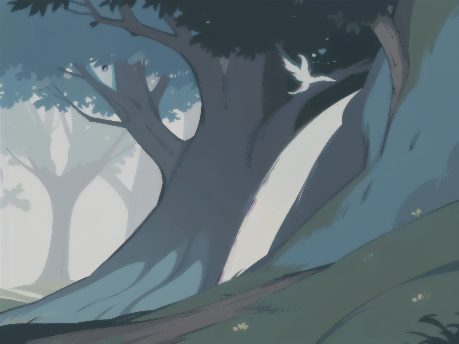 Detalhes da floresta multicolorida. pintura digital, lazy |, inspirado em Eyvind Earle, Whirlwind scene in the forest, ambiente de selva art nouveau, forest outside, Forest scenery, Britney Lee, animation still, Moebius + lazy + uau, pintura estilizada