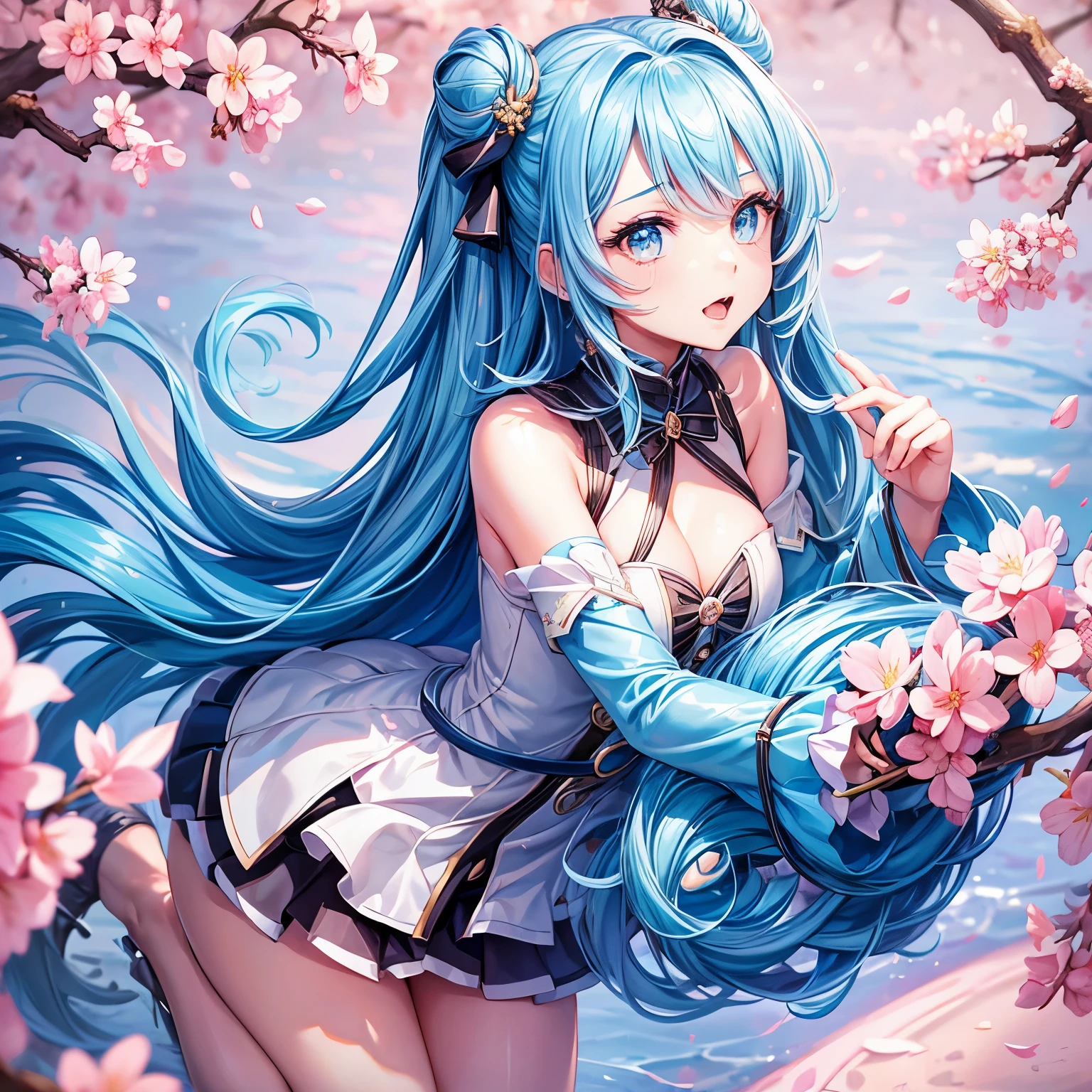 masterpiece, highest quality, highest quality,neon official art, anime style, (Aisha Hanabi), blue hair, mole under eye、very detailed,(fractal art:1.5),(dark tones),(flowers:1.5),most detailed,(tangled:1.2), (dynamic pose), (neon abstract background:1.3), (shiny skin), (lots of colors:1.4), ,(earrings:1.4), neon ,full body、beautiful face、detailed face、perfect proportions、flat chested、thin waist、navel、gap between crotches、thighs、long legs、