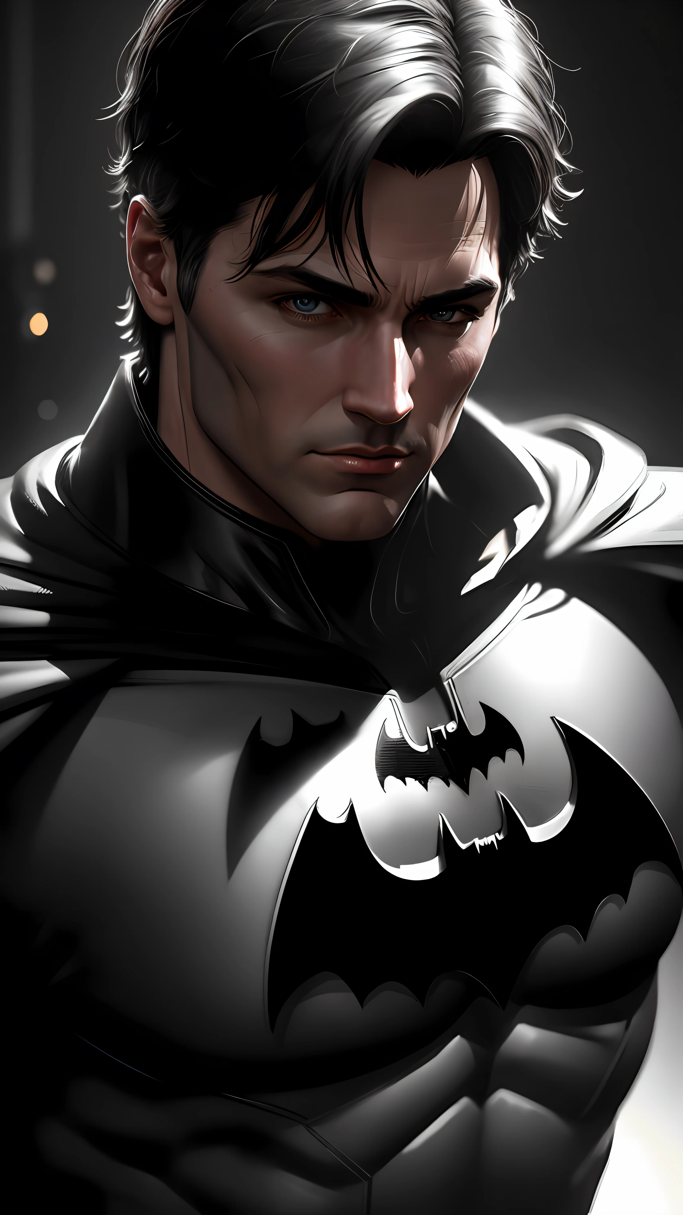 Male Batman, photography,soft lighting, soft details, octane, artstation trending, ultra high detail, ultra realistic, cinematic,16k
