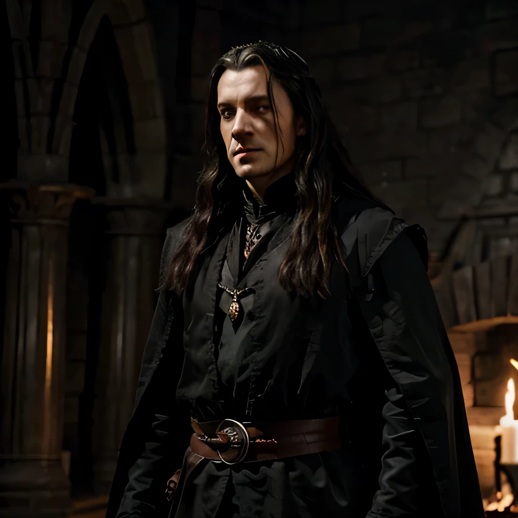 Make a man draconic dark lord, like a lord of the rings style