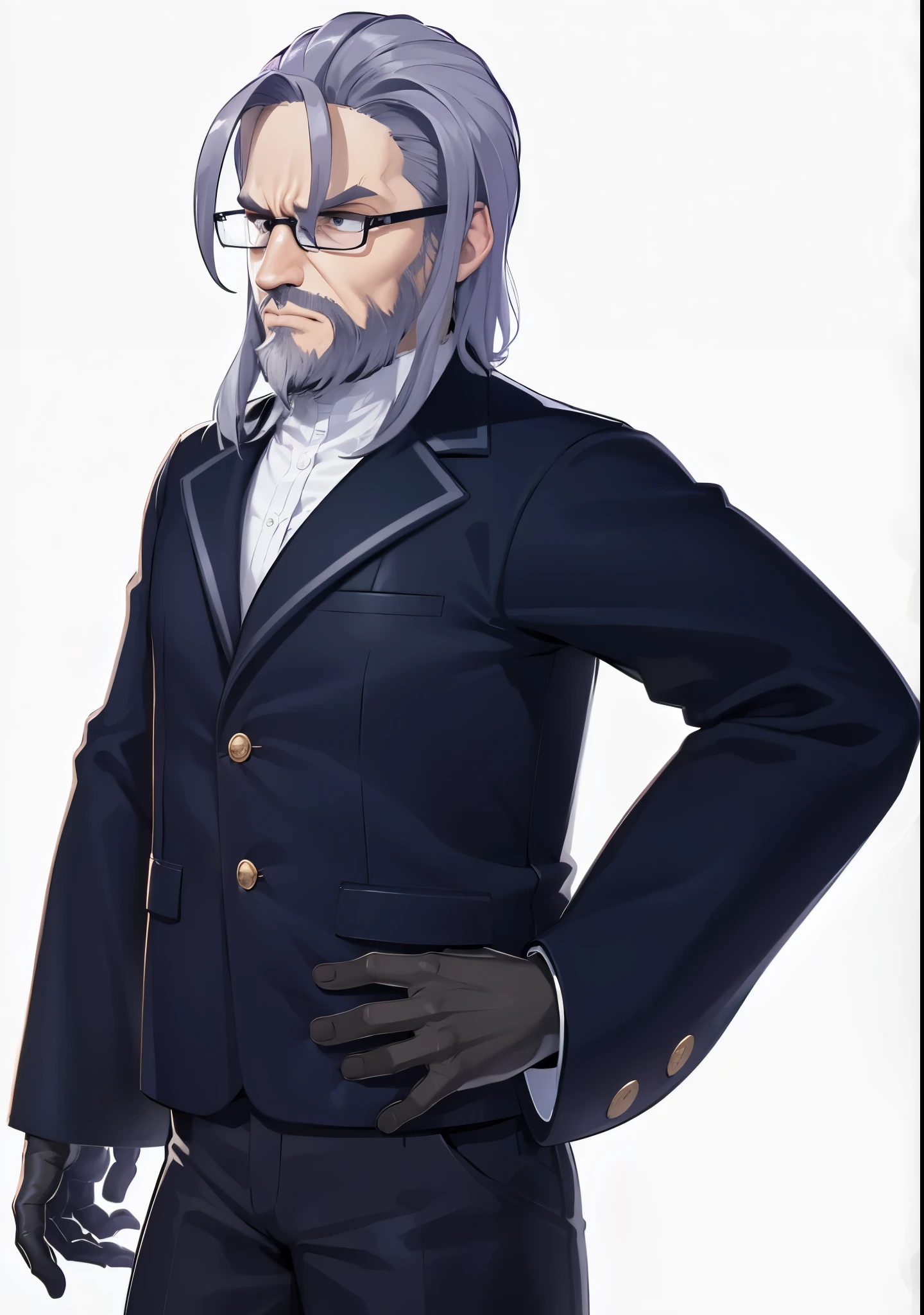 elder,all back,suit,glasses,beard,anger,4k,8k,highest quality