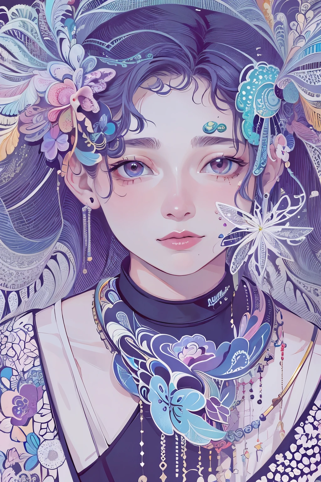 (masterpiece, top quality, best quality, official art, beautiful and aesthetic:1.2), (1girl), extreme detailed,(fractal art:1.3),colorful,highest detailed