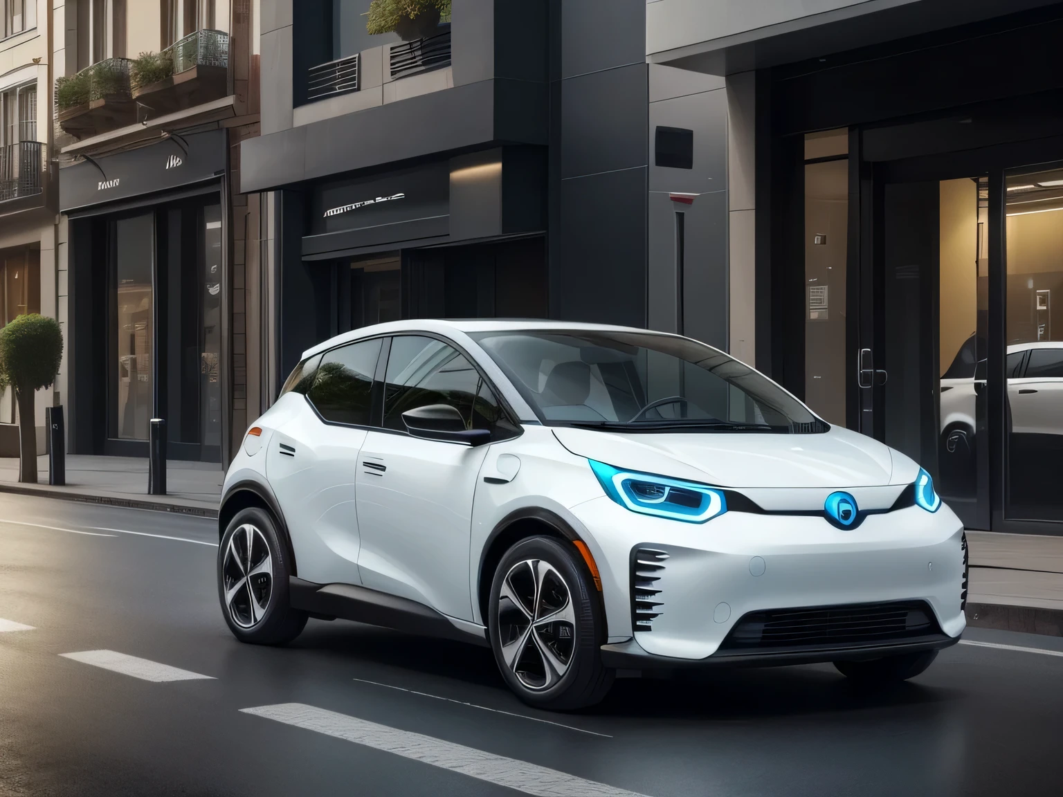 carro, is the embodiment of sustainable mobility and urban versatility. Com um design compacto e moderno, This electric car is perfect for navigating the streets of the futuristic city. Its integrated solar power offers an environmentally friendly option for everyday life