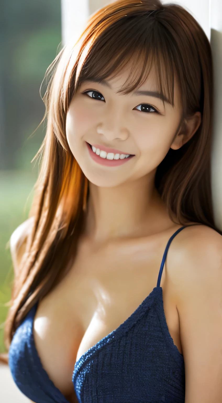 masterpiece,best quality,(Japanese ),((Beautiful girl)),cleavage,indoor,(perfect body beauty:1.2),(shy smile),beautiful teeth,