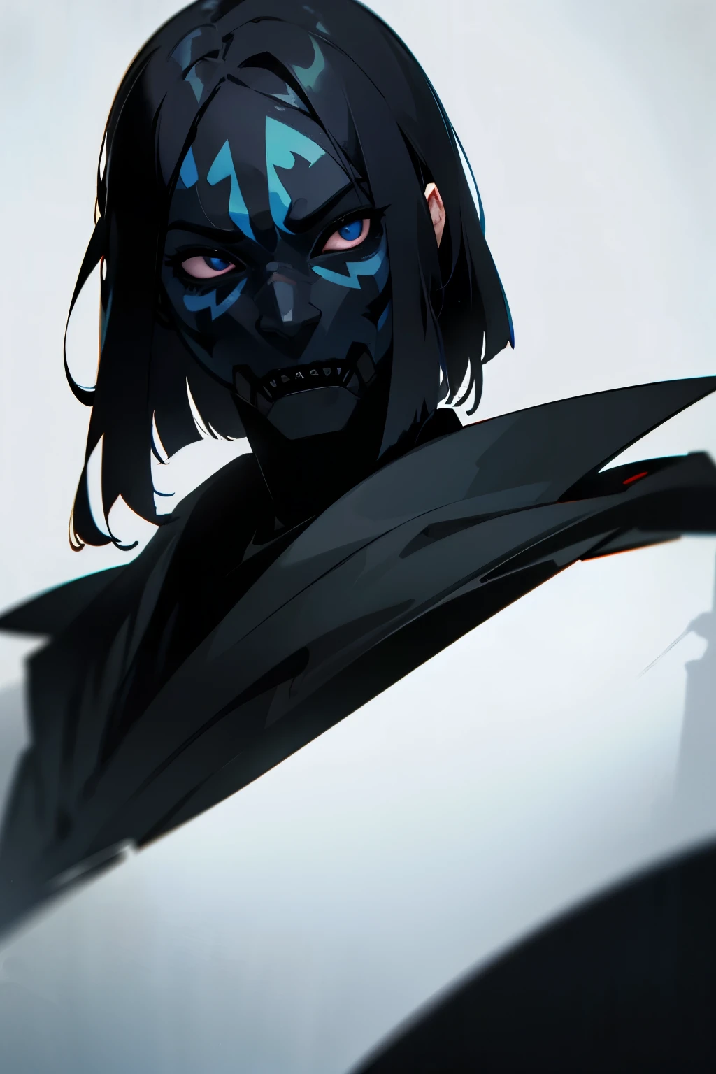 avatar,creepy mask, black outfit,