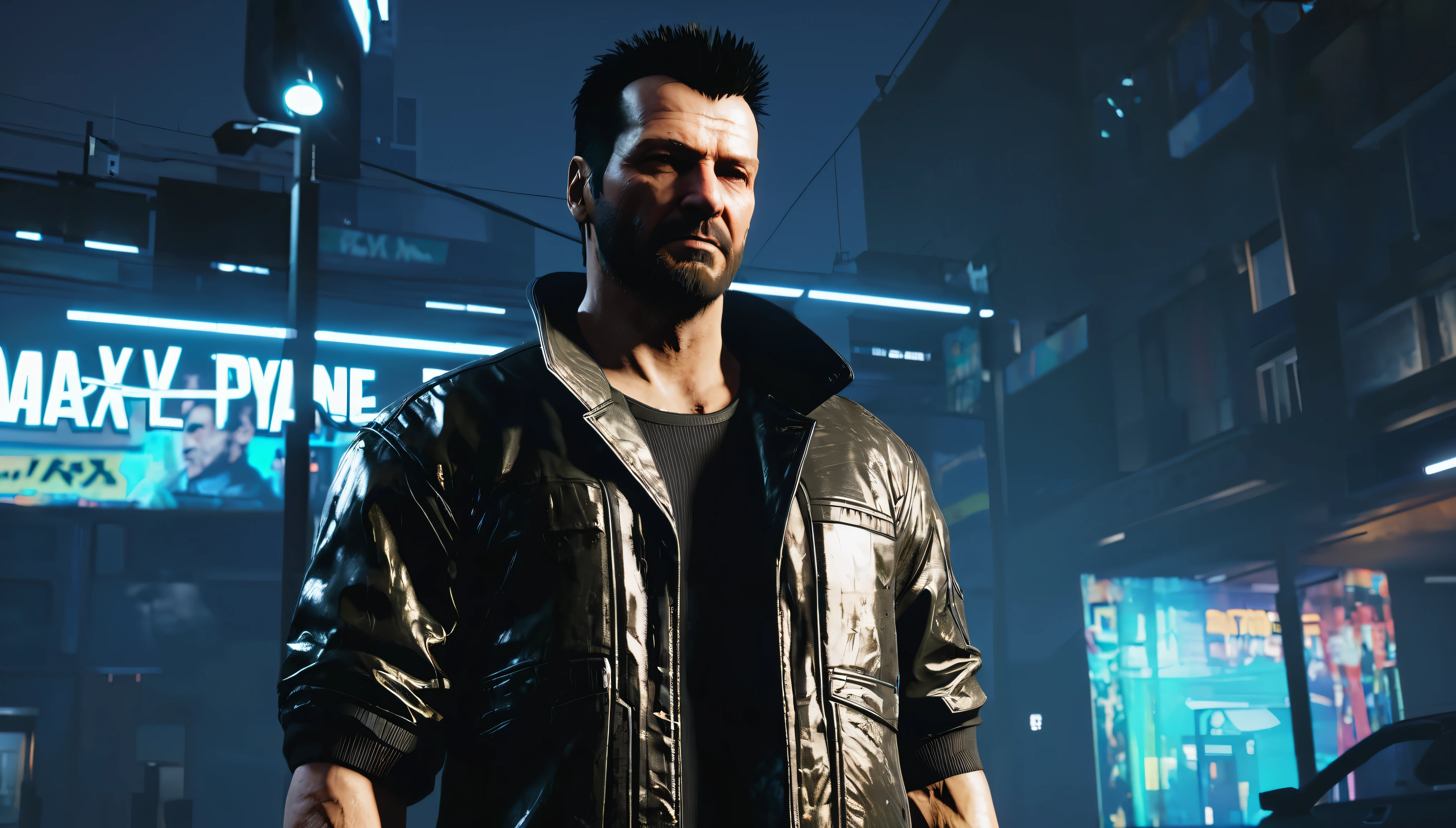 Cyberpunk 2077 estrelado por Max Payne, personagem principal, Max Payne