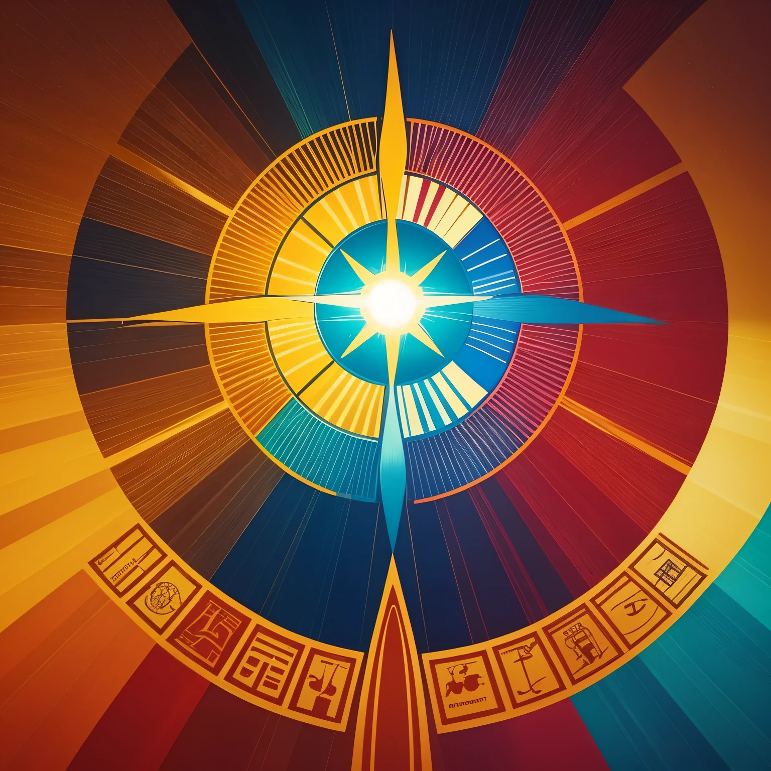 A captivating logo for a television channel advocating human rights:
A radiant sun with extended rays of equality, symbolizing the illumination and empowerment of human rights. The sun's halo is etched with intricate symbols of justice, peace, and unity. Surrounding the sun are diverse figures, each represented by a different ethnicity, gender, or age group, all standing together in solidarity. The channel name, written in bold, clear, and inclusive font, flows gracefully beneath the image. A palette of inspiring colors, such as red, blue, and gold, represents hope, freedom, and courage. The overall design embodies a heartfelt message of unity,