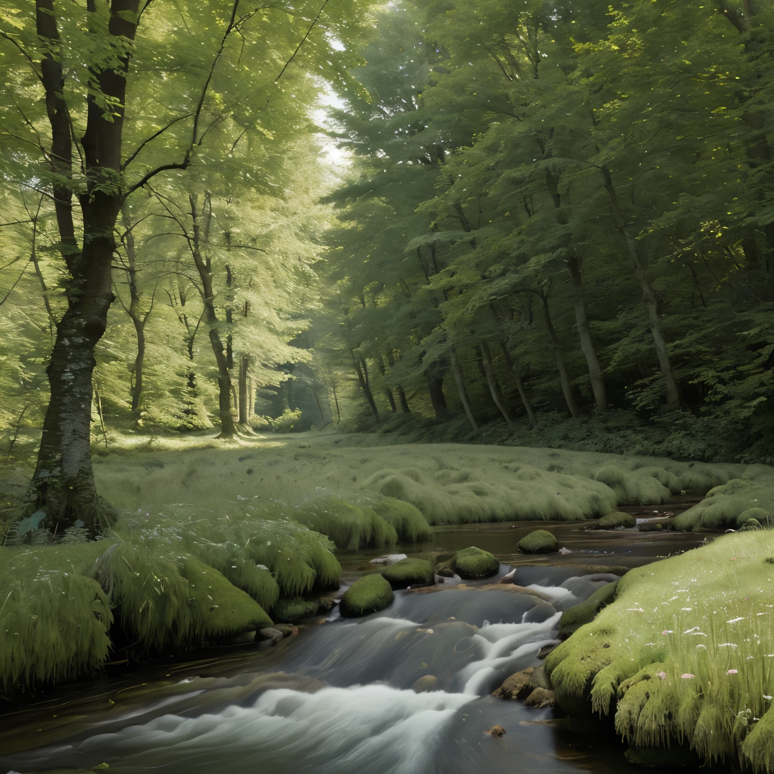 nature forest stream meadow