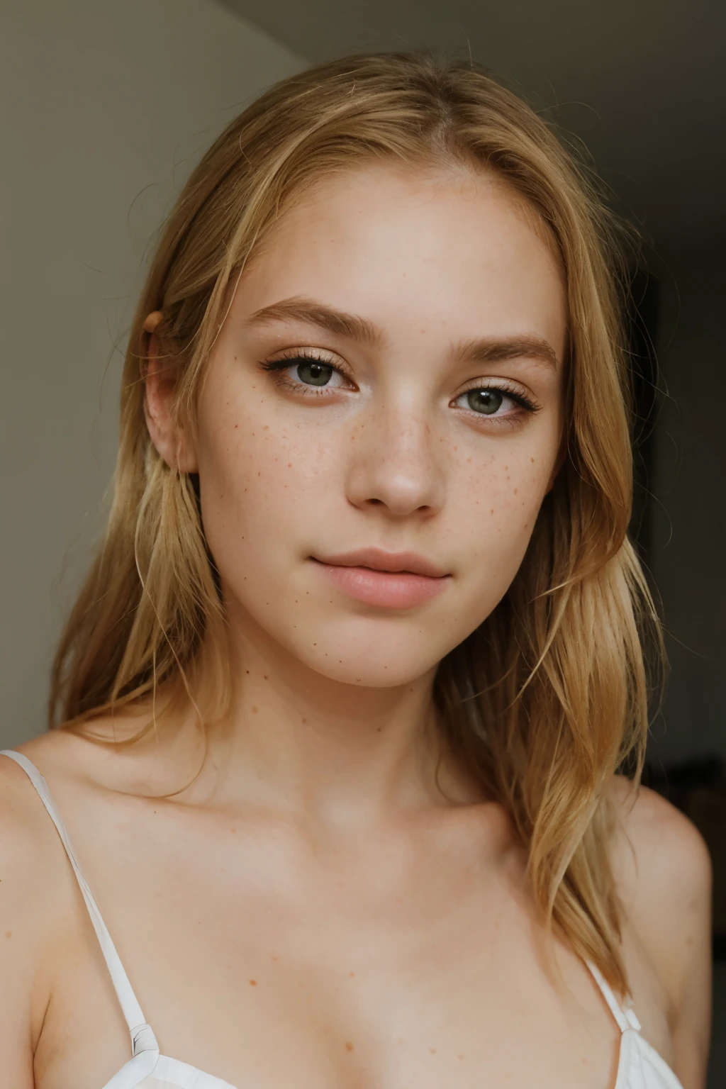 beautiful, portrait, blond, girl, freckless