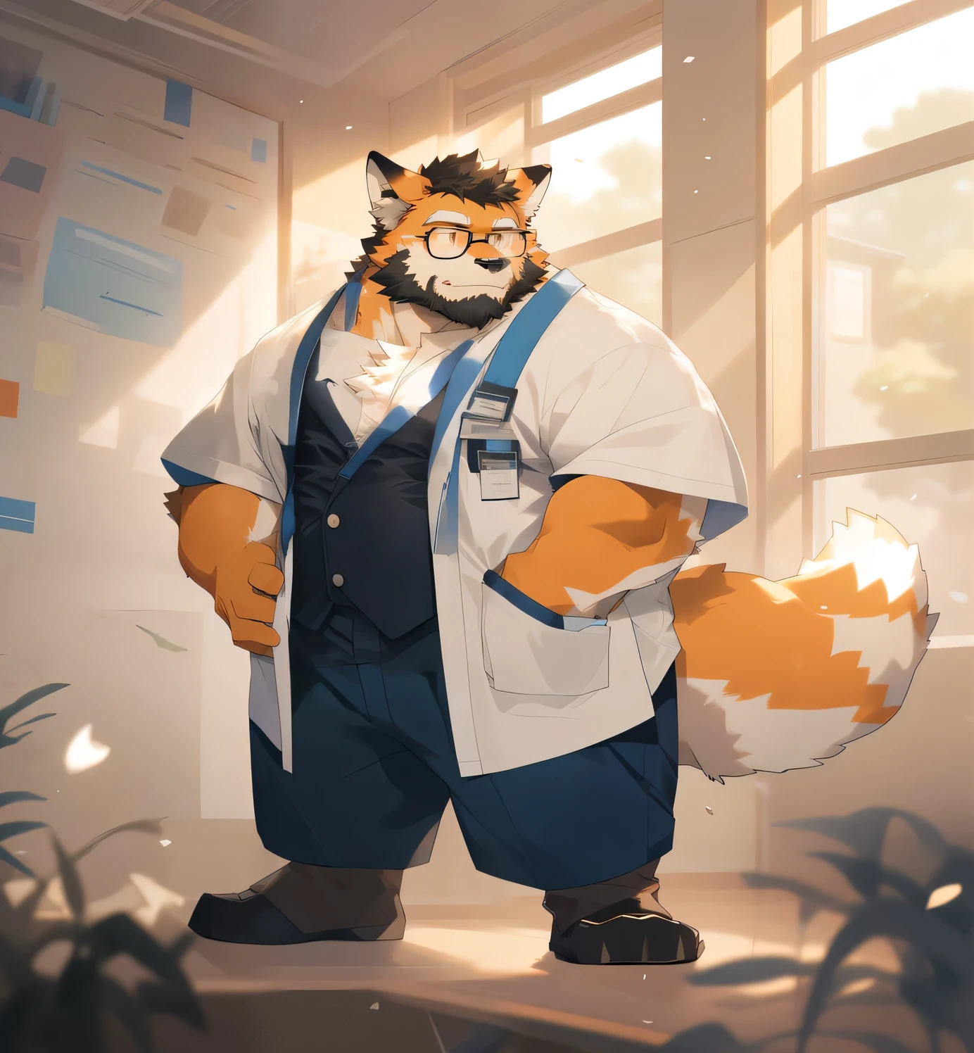 white lab coat,Wearing a white shirt underneath