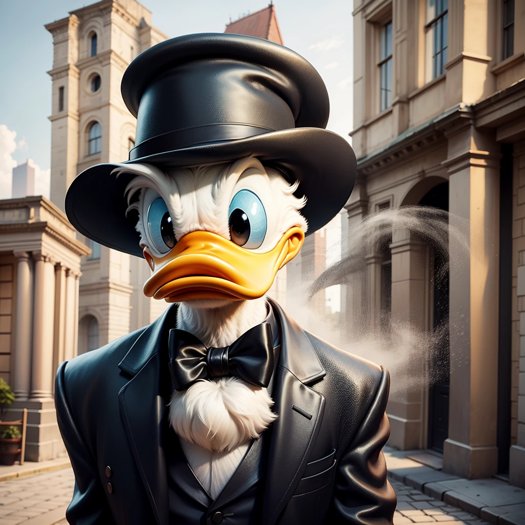 donald in black suit, City, whitegloves