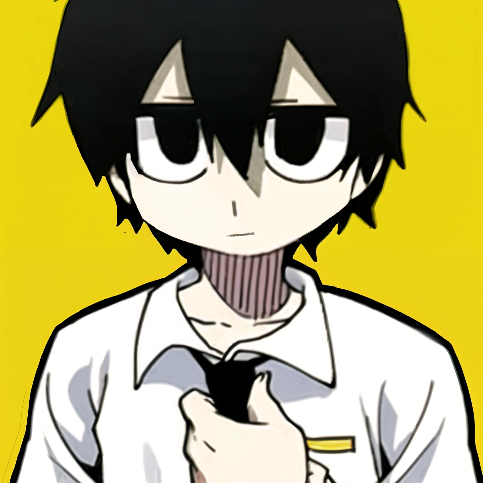 garoto de anime com cabelo preto e gravata segurando um telefone celular, Yukio-e, Gamoe Yandere, inspirado em Okumura Masanobu, estilo de arte anime moe, Yosuke Ueno, Okata Kazuto, aramaki Shinji, Okabe Rintarou, durararara, Shinkai Makoto, Shinji