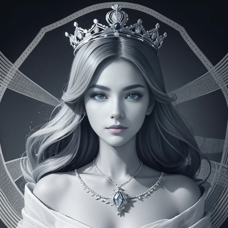 Une couronne : une couronne stylisée, symbolizing royalty, power or success. It can be represented with clean lines and simple geometric shapes.