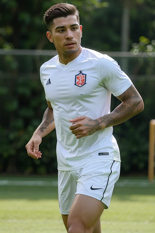 Um jogador moreno.