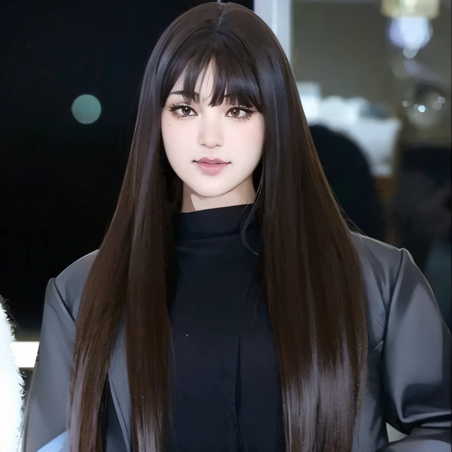 Chica anime con cabello largo y negro y camisa azul posando para una foto., hinata hyuga, sui ishida con cabello negro, es el estilo de junji, junko enoshima, este es junji sutil, yui kotegawa, hinata hyuga from naruto, 1 7 year old anime gothic girl, misato katsuragi, wonyoung, junji ito
