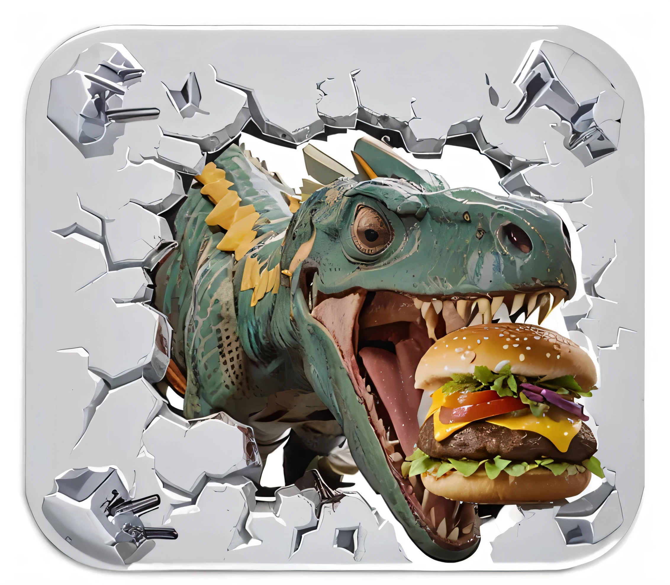 Convierte esto en un logo: Hamburguesa Raptor