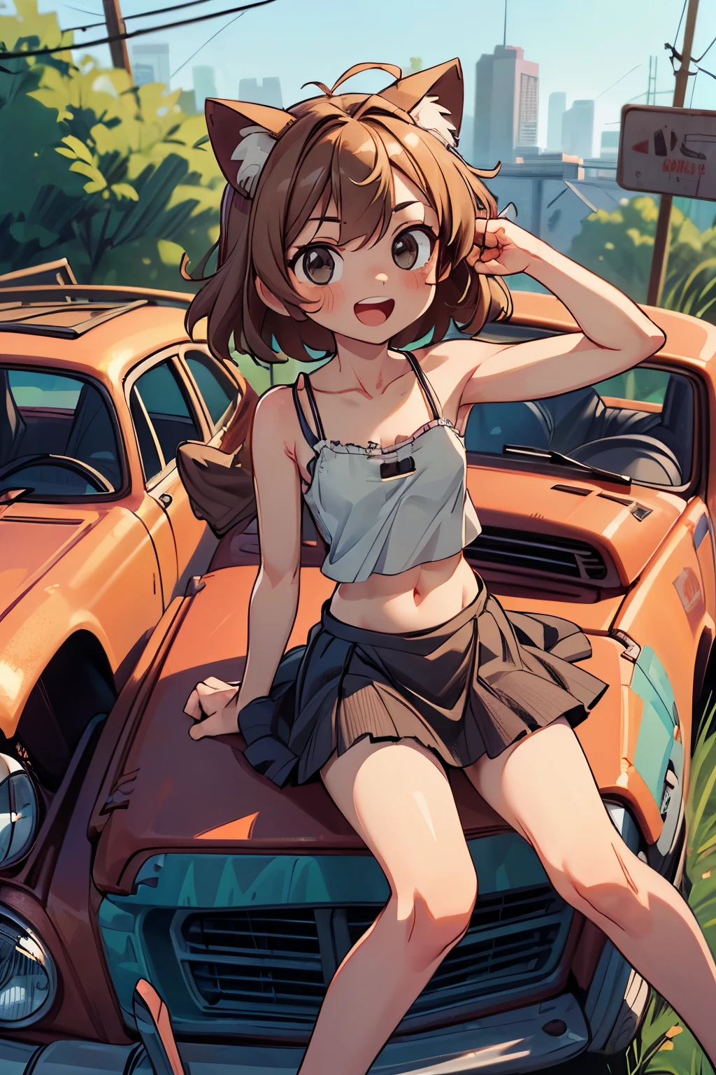 a sexy brown bikini girl with kart market buying things in a mart