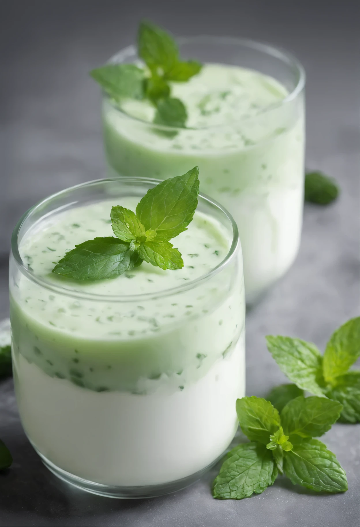 Cucumber yogurt and a little mint