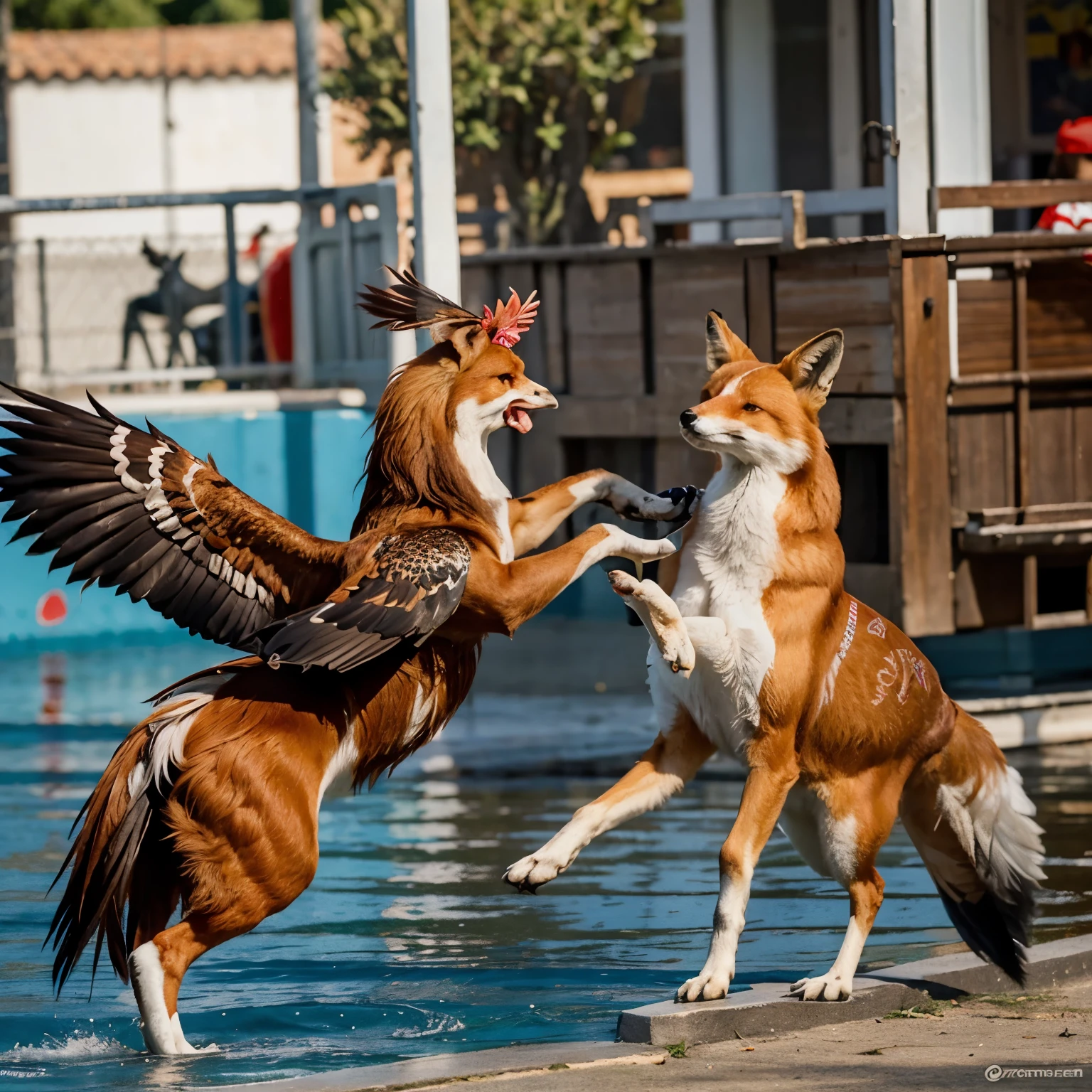 Cruise fox fighting in the Second World War against Atlético's rooster
