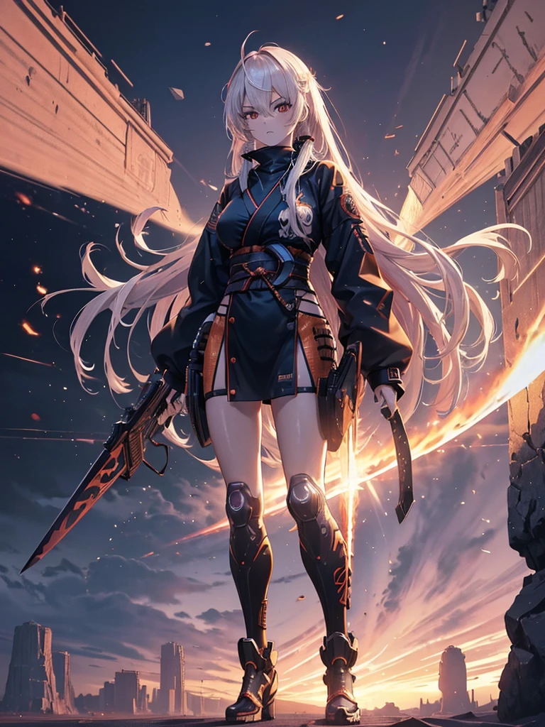 (masutepiece, best quality), (perfect athlete body: 1.2), (detailed hair), ultra-detailed, anime style, full body, cyberpunk ninja girl, Japanese hairstyles, wield a giant flaming sword, standing in the desert, Use high-tech boots, 8K high resolution, trend art station, white background, standing in the desert, full body, (masutepiece, best quality), (perfect athlete body: 1.2), (detailed hair), ultra-detailed, anime style, full body, cyberpunk ninja girl, Japanese hairstyles, wield a giant flaming sword, standing in the desert, Use high-tech boots, 8K high resolution, trend art station, white background, standing in the desert, full body,