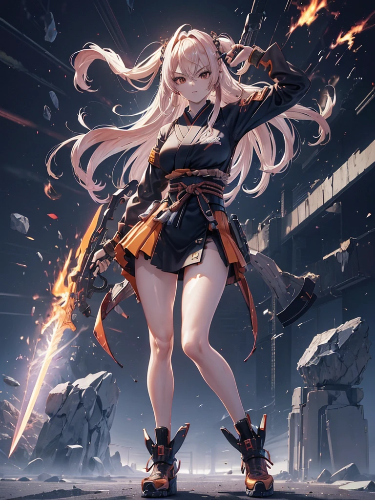 (masutepiece, best quality), (perfect athlete body: 1.2), (detailed hair), ultra-detailed, anime style, full body, cyberpunk ninja girl, Japanese hairstyles, wield a giant flaming sword, standing in the desert, Use high-tech boots, 8K high resolution, trend art station, white background, standing in the desert, full body, (masutepiece, best quality), (perfect athlete body: 1.2), (detailed hair), ultra-detailed, anime style, full body, cyberpunk ninja girl, Japanese hairstyles, wield a giant flaming sword, standing in the desert, Use high-tech boots, 8K high resolution, trend art station, white background, standing in the desert, full body,