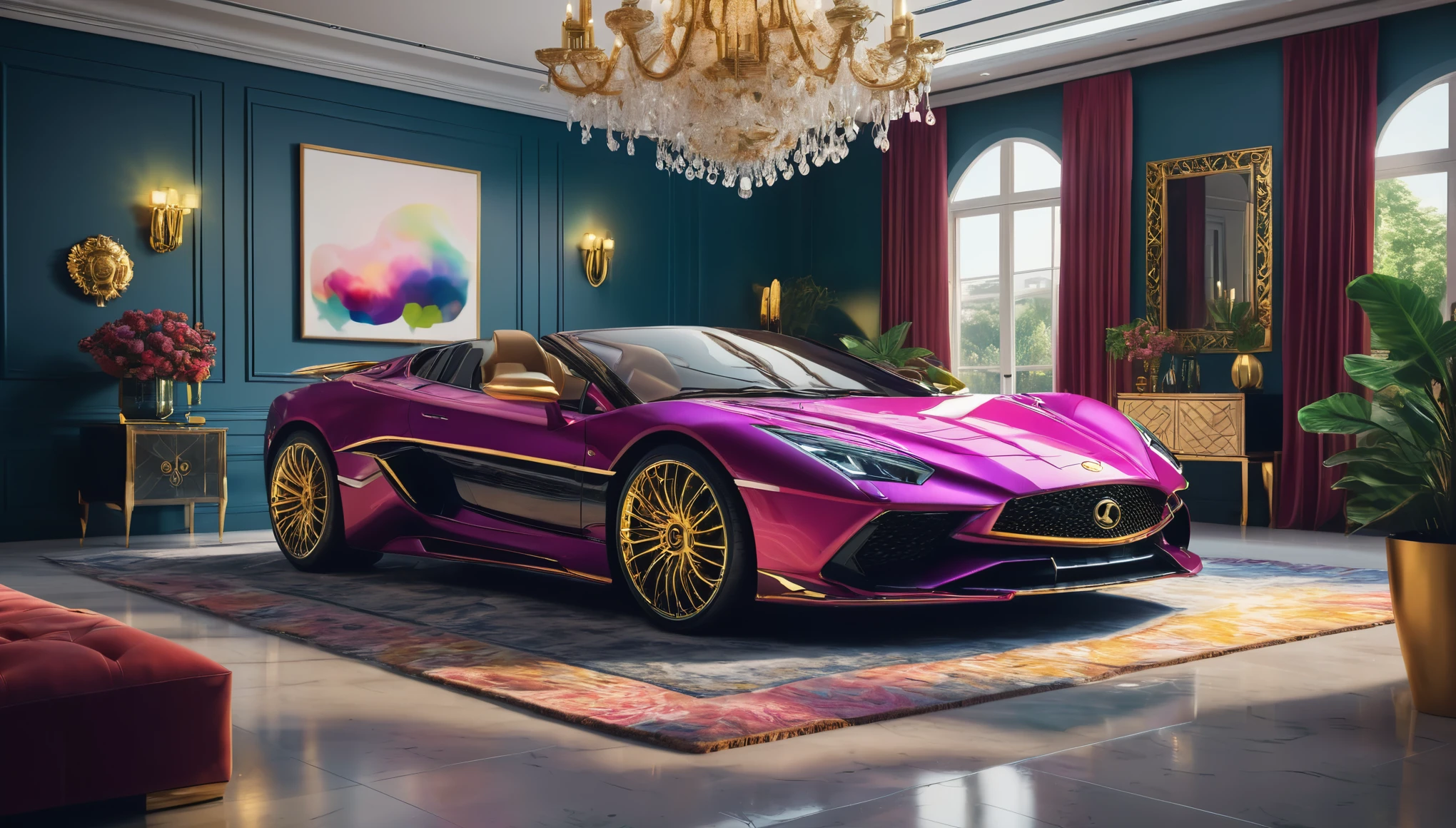 create an image demonstrating the style of ((Luxury)) style, hyper realistic, 8k, vibrant colors, sharp crisp image