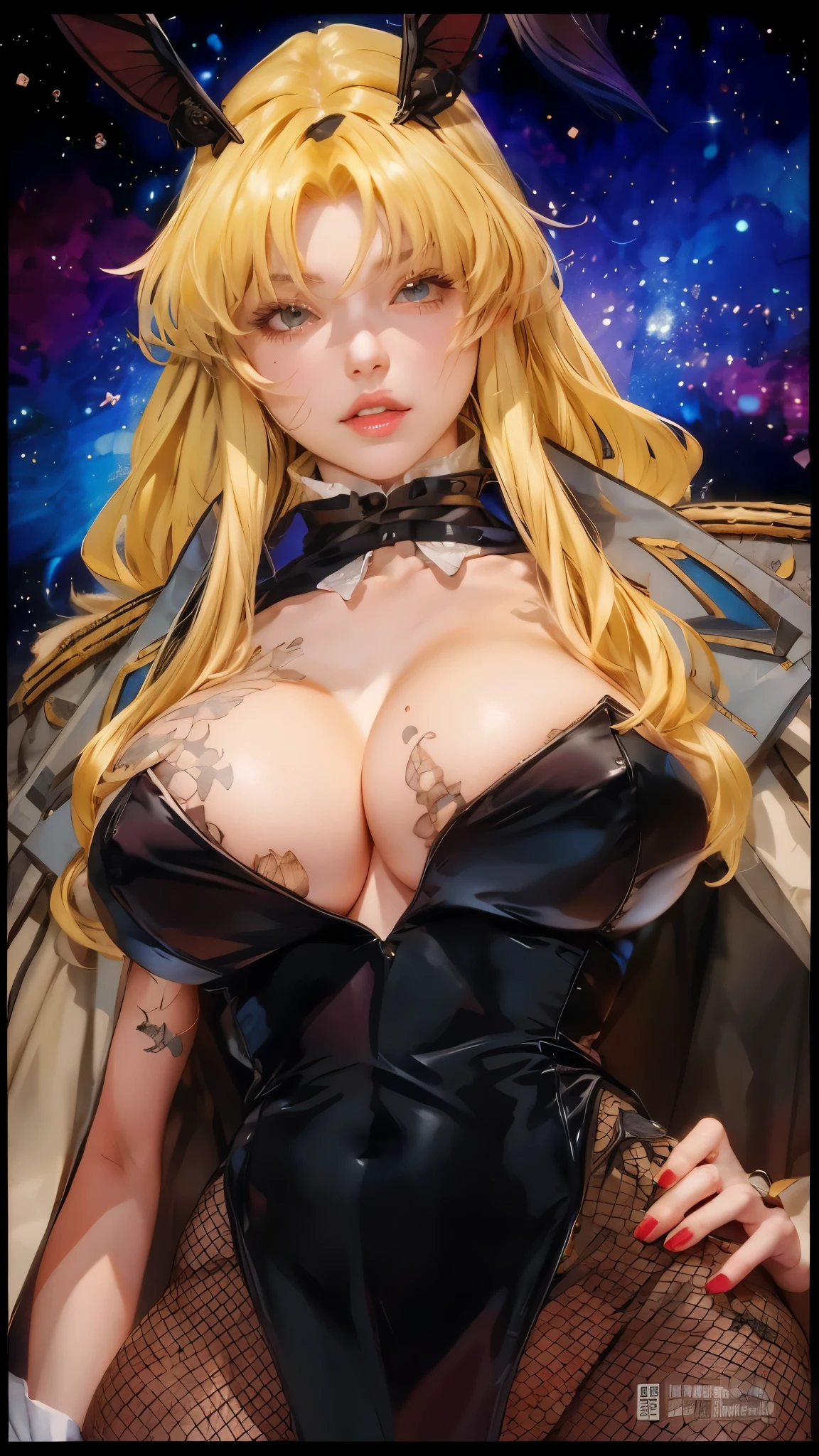 a close up of a woman in a black dress with a big breast, from girls frontline, artoria pendragon, fine details. girls frontline, inspired by Li Chevalier, top rated on pixiv, anime goddess, marin kitagawa fanart, extremely detailed artgerm, shadowverse style, at pixiv, trending on artstation pixiv
