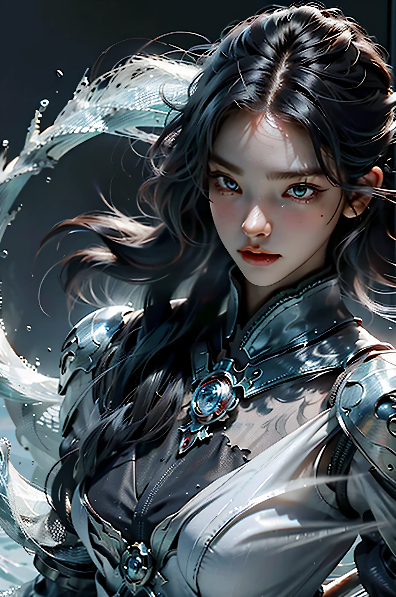 {{master piece}}, pinnacle rendering, realistic rendering, dark red rendering, metal rendering, {{color ink painting}}}, {{splash ink}}}, {{color}}, {{color}}, gorgeous rendering, best quality, illustration, flame, smoke, doomsday world, splash ink fire sea doomsday, full body, 1 girl, exquisite facial details, delicate facial features, fair face, beautiful detail eyes, deep pupils, broken city details, beautiful details long hair, Wave of Hair, Broken Detail Street, Transparent Mechanical Core, Cyborg Girl, Detail, Cool, Tight Fit, Lace Finish, Line Light Costume Finish, Light Rendering, Reflection, Highlight, Holy Light, Confidence, Glamour, Battle Stance Details Close-up, Fire Day, {Filigree}, Colored Background, A Dragon Stands Behind the Girl, Sea of Fire, {Tornado Special Effects}, Beautiful Details, (Cold Face, Confident) Great Depth, Depth of Field, 360°Panorama screen, fierce and grand battle scenes, broken mirrors, fingers all hidden and not displayed, small mouth closed