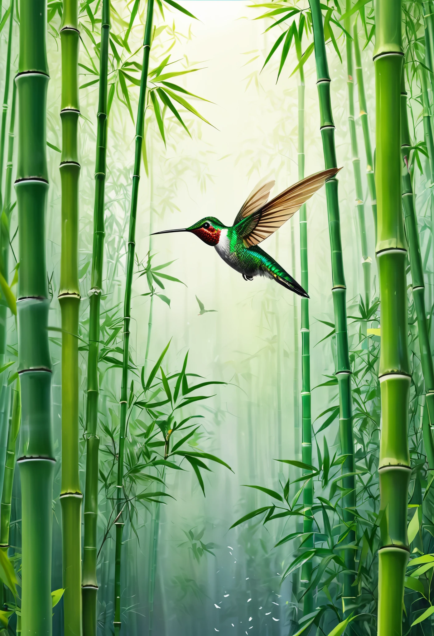Design a sculpture for the square，Inspired by hummingbirds，Use marble，Show flying attitude