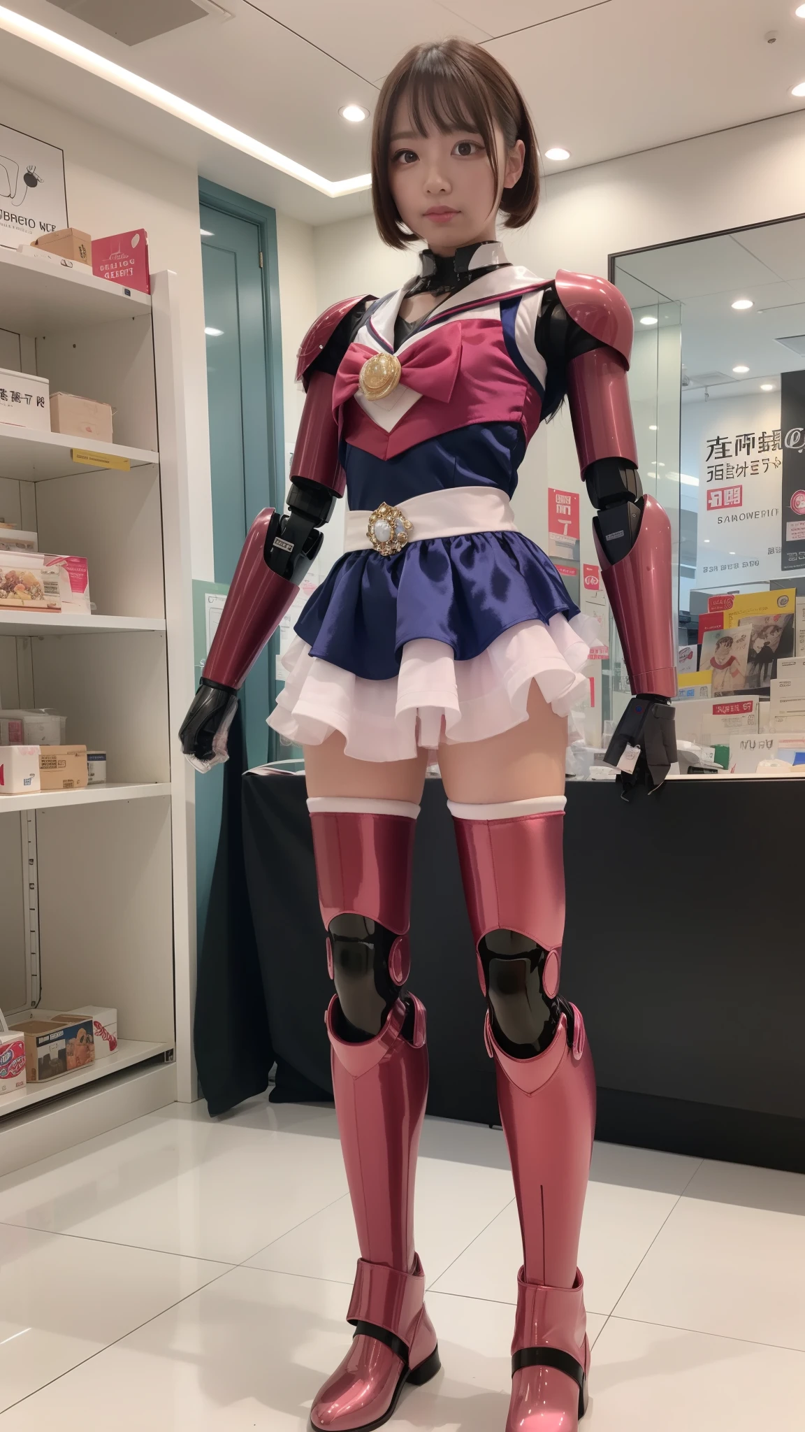 Sailor-moon, Cosplay, Pink Satin Fabric, robot