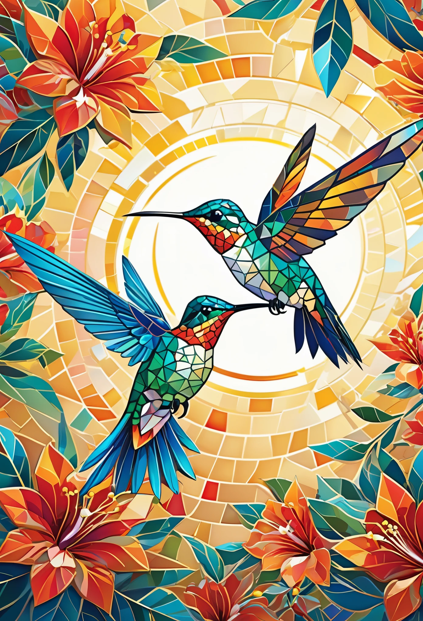 Design a sculpture for the square，Inspired by hummingbirds，Use marble，Show flying attitude