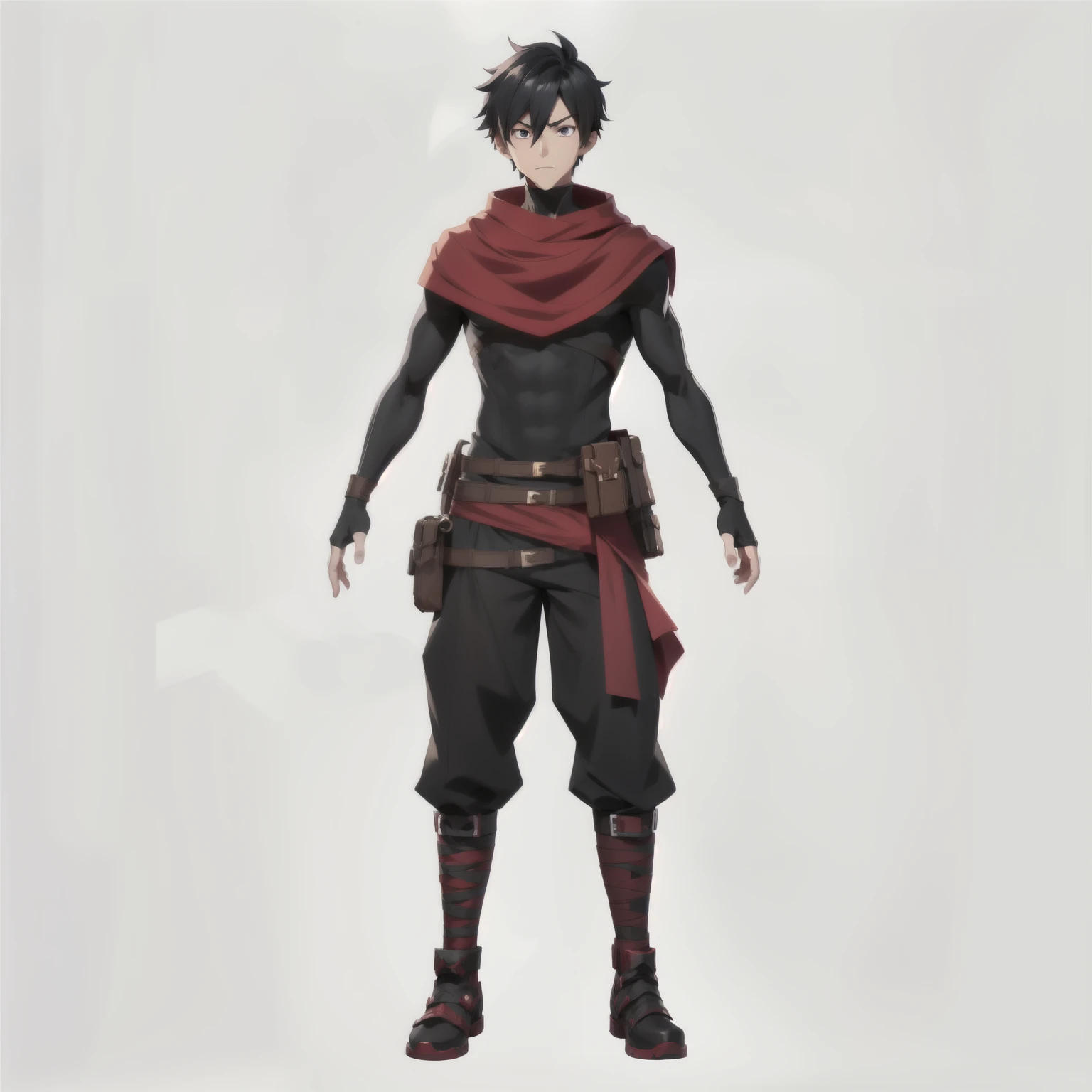 anime character with a red cape and a black outfit, full body character concept art, full body concept, full body concept art, ( ( character concept art ) ), full body character design, full body character concept, male anime character, detailed full body concept art, anime character design, best anime character design, single character concept art, full character concept art, anime style character