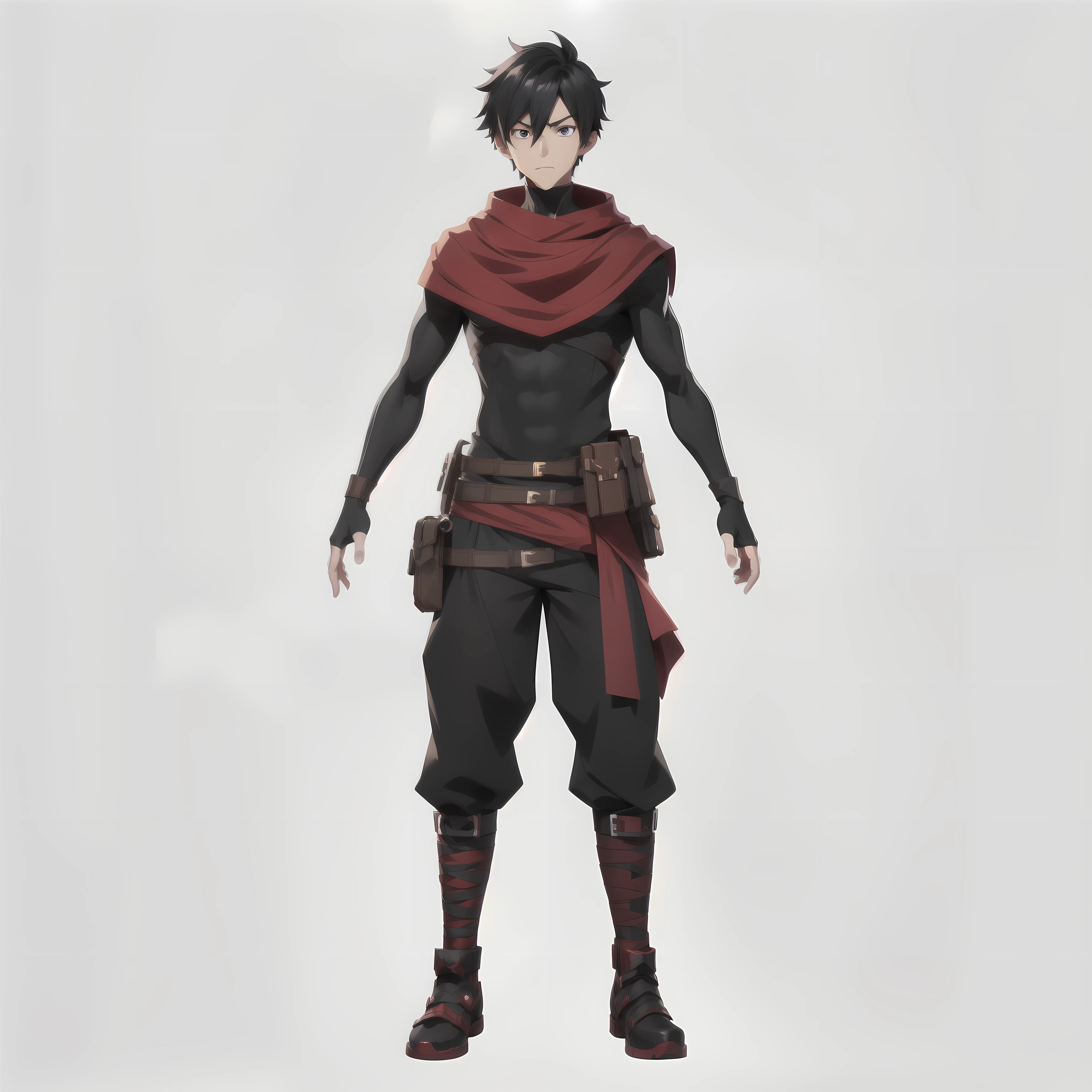 anime character with a red cape and a black outfit, full body character concept art, full body concept, full body concept art, ( ( character concept art ) ), full body character design, full body character concept, male anime character, detailed full body concept art, anime character design, best anime character design, single character concept art, full character concept art, anime style character