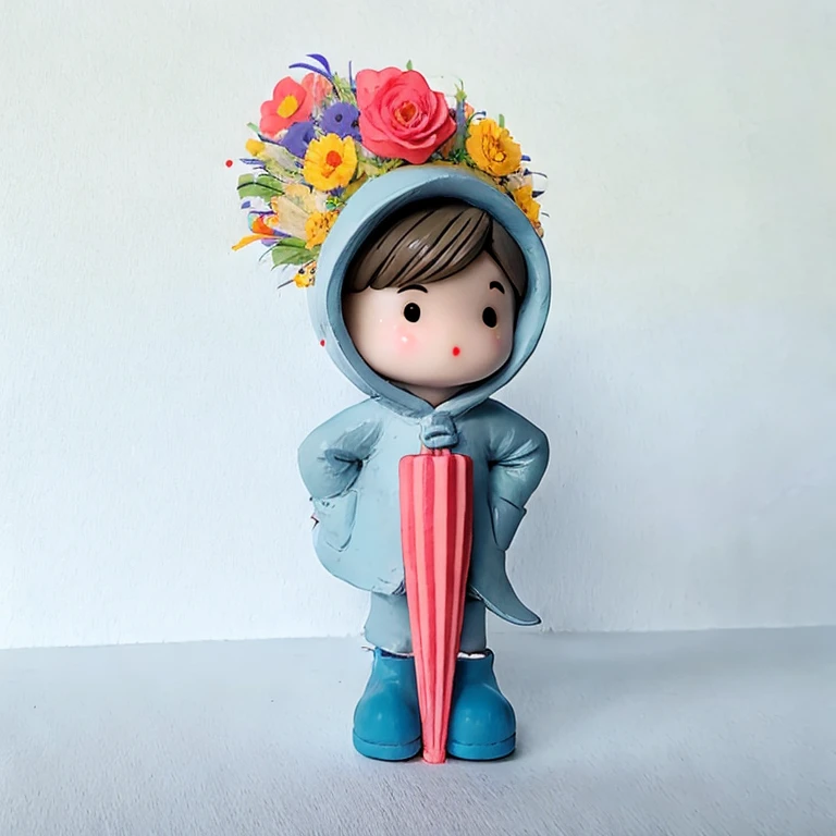 (masterpiece, best quality:1.2), 1 doll wearing flowers on its headsolo,