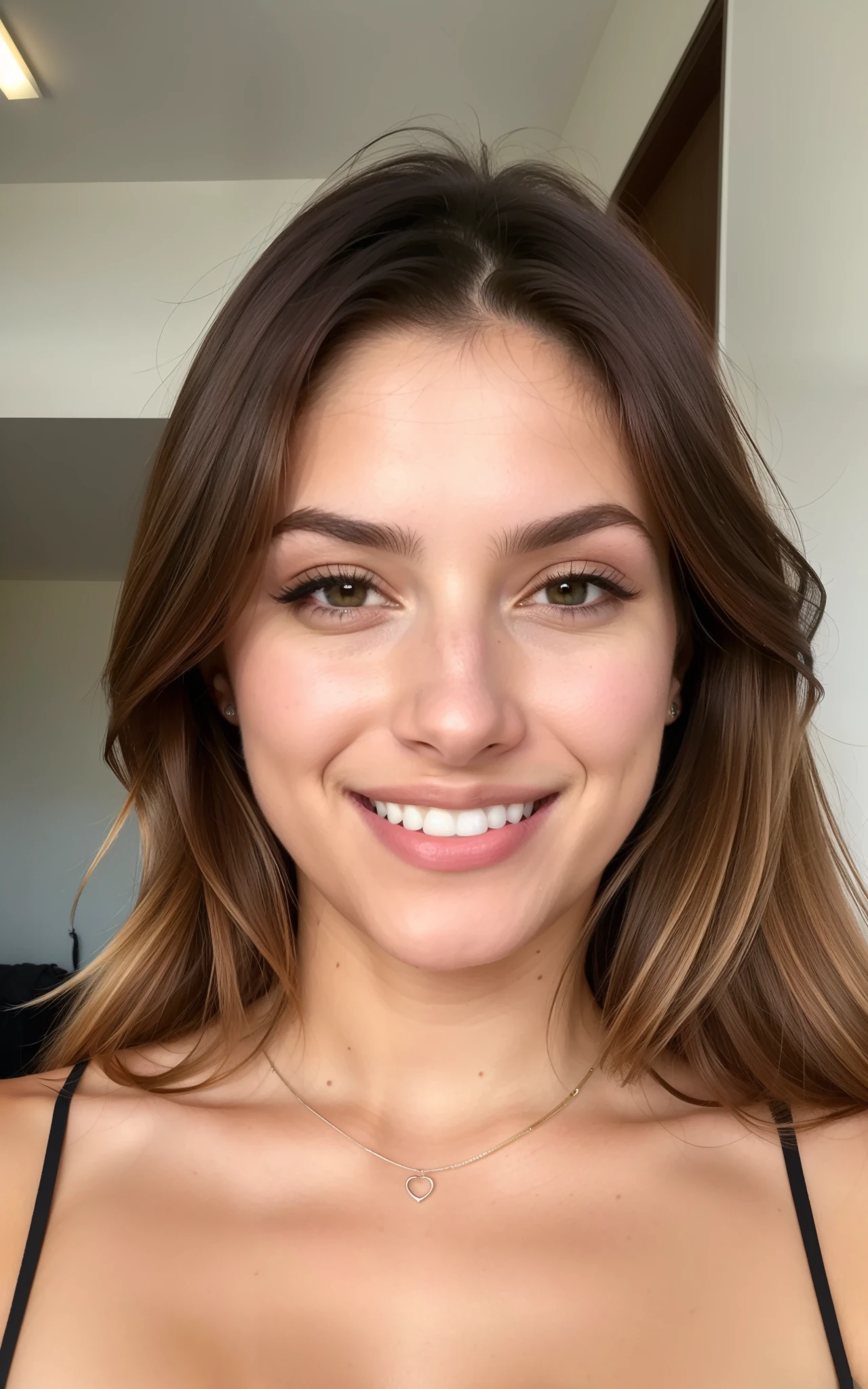 ((foto profissional)), ((obra de arte)), ((muito detalhada)), ((imagem 8k)), ((detalhes em Ray tracing)), linda mulher brasileira, modelo linda, seios grandes e perfeitos, ((cabelos loiros)), cabelos longos e detalhados, cabelos caindo pelo rosto, rosto super detalhado, sombracelhas detalhadas e bem feitas, roupa de dormir, sorriso lindo, foto de corpo inteiro, corpo sexy, enquadramento perfeito,