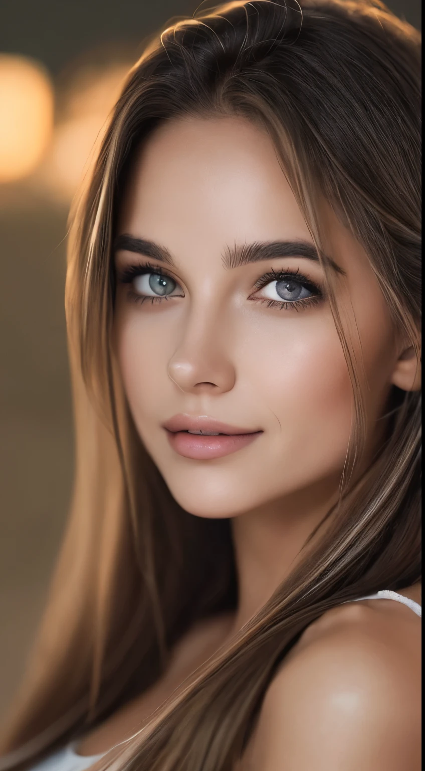 super realistic eyes、fashion model 20 years old, cute, [[[[moist eyes]]]], [[[[closeup]]]], [[[[chest]]]], [[[[neck]]]], [[[[shoulders]]]], perfect eyes, perfect iris, perfect lips, perfect teeth, perfect skin, soft front light, glow, HDR, (muted colors:1.2), Beautiful girl from Eastern Europe with her mouth closed、astonishing beauty、solo、Smile、beautiful face、Upper body、medium side cut、Beautiful short gray hair styled、beautiful little face woman, solo,　black theme,　look at the audience,one woman, It&#39;s real, Wolfzan-6500-V1.3, anime、animeスタイル、beautiful realistic eyes、casual dress、portrait beautiful detailed woman, very detailedな目と顔, Reality, beautiful detailed eyes, huge file size, Super detailed, High resolution, very detailed, highest quality, masterpiece, An illustration, very detailed, ticker, Unite, 8K painting wallpaper, fine, fine details, masterpiece, highest quality, Hvery detailed ticker uniform 8K wallpaper, face light movie lighting、cuteブラウス, dark background, oil, masterpiece, diffused soft film lighting, Portrait, highest quality (perfect face:1.4),stunning girl pictures,(8K and、photorealistic:1.25) 、(lip gloss、eyelashes、shiny face、shiny skin、highest quality、超High resolution、Depth of the bounds written、chromatic aberration、caustic road lighting、natural shading、woman, (Ultra Realistic eyes, High Resolution), (High Definition Eyes, High Definition Hair, High Definition Face, High Definition Plump Lips), (Breast Open Off Shoulder), Bust, Upper Body, Affectionate Smile, (Best Picture Quality: 1.4), Raw Photo, (Realistic, Photography: 1.37), Professional Photographer, Film-like Light, (Fine Plane: 1 . 2),1 Woman, (Ultra Realistic, High Resolution), (High Definition Eyes, High Definition Hair, High Definition Face, High Definition Plump Lips), (Open Breasted Off Shoulder), Bust, Upper Body, Adorable Smile, (Top Quality:1.4), Raw Photo, (Realistic, Photo Realistic:1. 37), Professional Photography, Neat Face: 1 .2), (Representative Work: 1.3), (8K, Photo Realistic, Raw Photo, Highest Quality: 1. 4), (Mature 20 yrs old), Small Face, Beautiful Face, (Realistic Face), No Makeup, Natural Makeup, Light Makeup, (Dark Brown, Short Hair: 1. 3), Beautiful Hair Style, Realistic Eyes, Detailed Eyes, ( realistic), beautiful skin, (sweater), small breasts, bust. b cup, messy, attractive, ultra high definition, ultra realistic, high definition, golden ratio, ff tiffany, gray background,